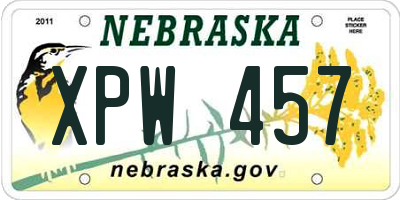 NE license plate XPW457