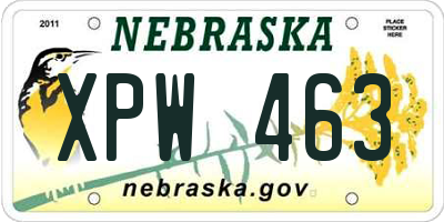 NE license plate XPW463