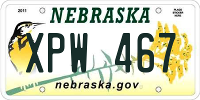 NE license plate XPW467
