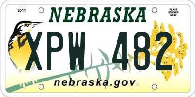 NE license plate XPW482