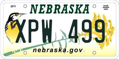 NE license plate XPW499