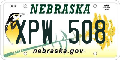 NE license plate XPW508