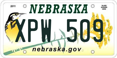 NE license plate XPW509