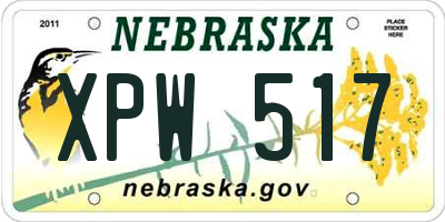 NE license plate XPW517