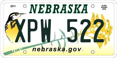 NE license plate XPW522