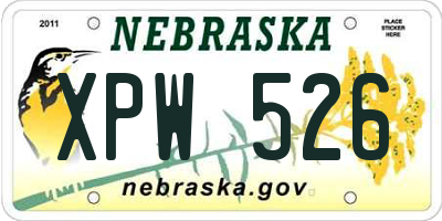 NE license plate XPW526