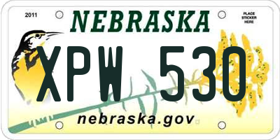 NE license plate XPW530