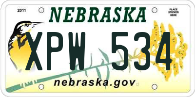 NE license plate XPW534