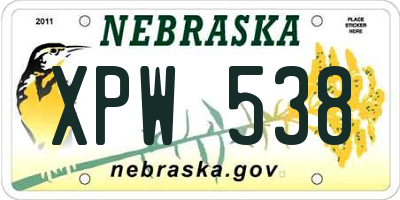 NE license plate XPW538
