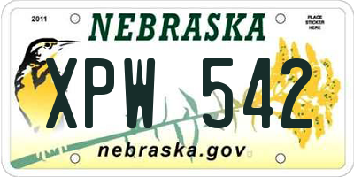 NE license plate XPW542