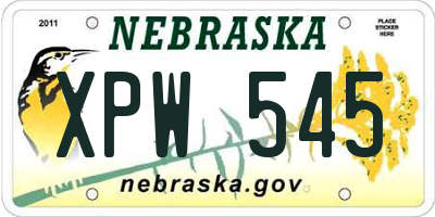 NE license plate XPW545