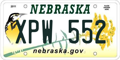 NE license plate XPW552