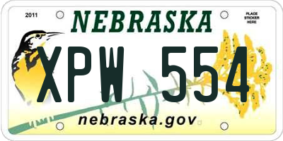 NE license plate XPW554