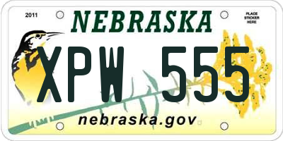 NE license plate XPW555