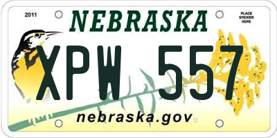 NE license plate XPW557