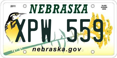 NE license plate XPW559