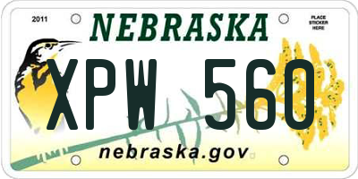 NE license plate XPW560