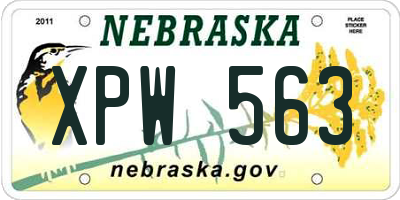 NE license plate XPW563