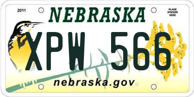 NE license plate XPW566