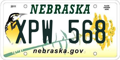 NE license plate XPW568