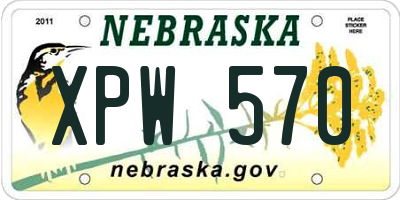 NE license plate XPW570