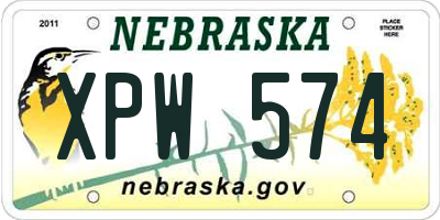 NE license plate XPW574