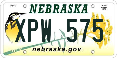 NE license plate XPW575