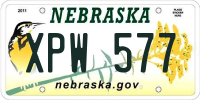 NE license plate XPW577