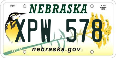 NE license plate XPW578