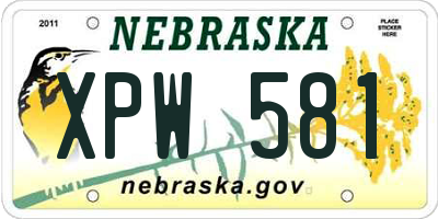 NE license plate XPW581