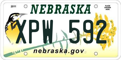 NE license plate XPW592