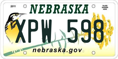 NE license plate XPW598