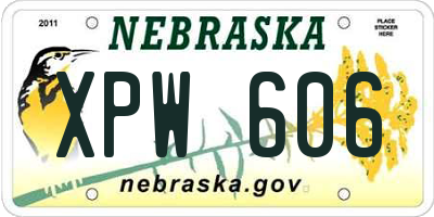 NE license plate XPW606