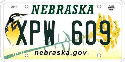 NE license plate XPW609