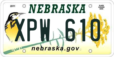 NE license plate XPW610