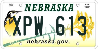 NE license plate XPW613
