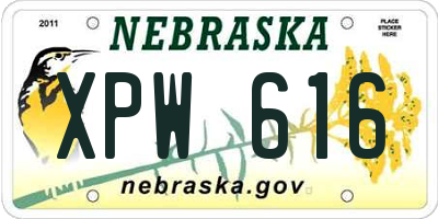 NE license plate XPW616