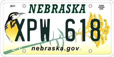NE license plate XPW618