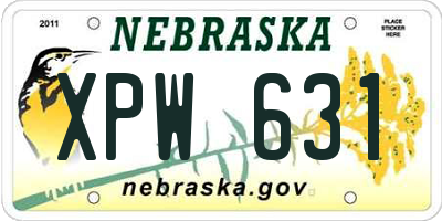NE license plate XPW631