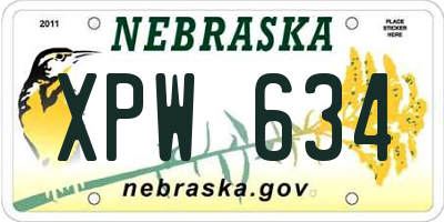 NE license plate XPW634