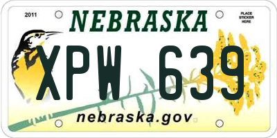 NE license plate XPW639