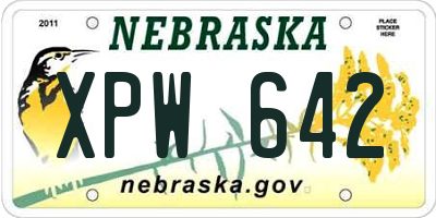 NE license plate XPW642