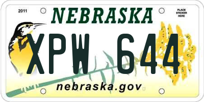 NE license plate XPW644