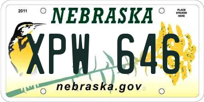 NE license plate XPW646