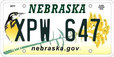 NE license plate XPW647