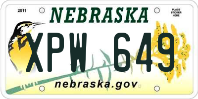 NE license plate XPW649
