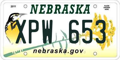 NE license plate XPW653