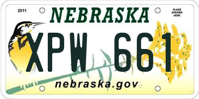 NE license plate XPW661