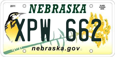 NE license plate XPW662