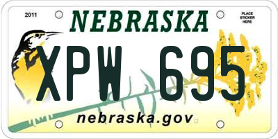 NE license plate XPW695